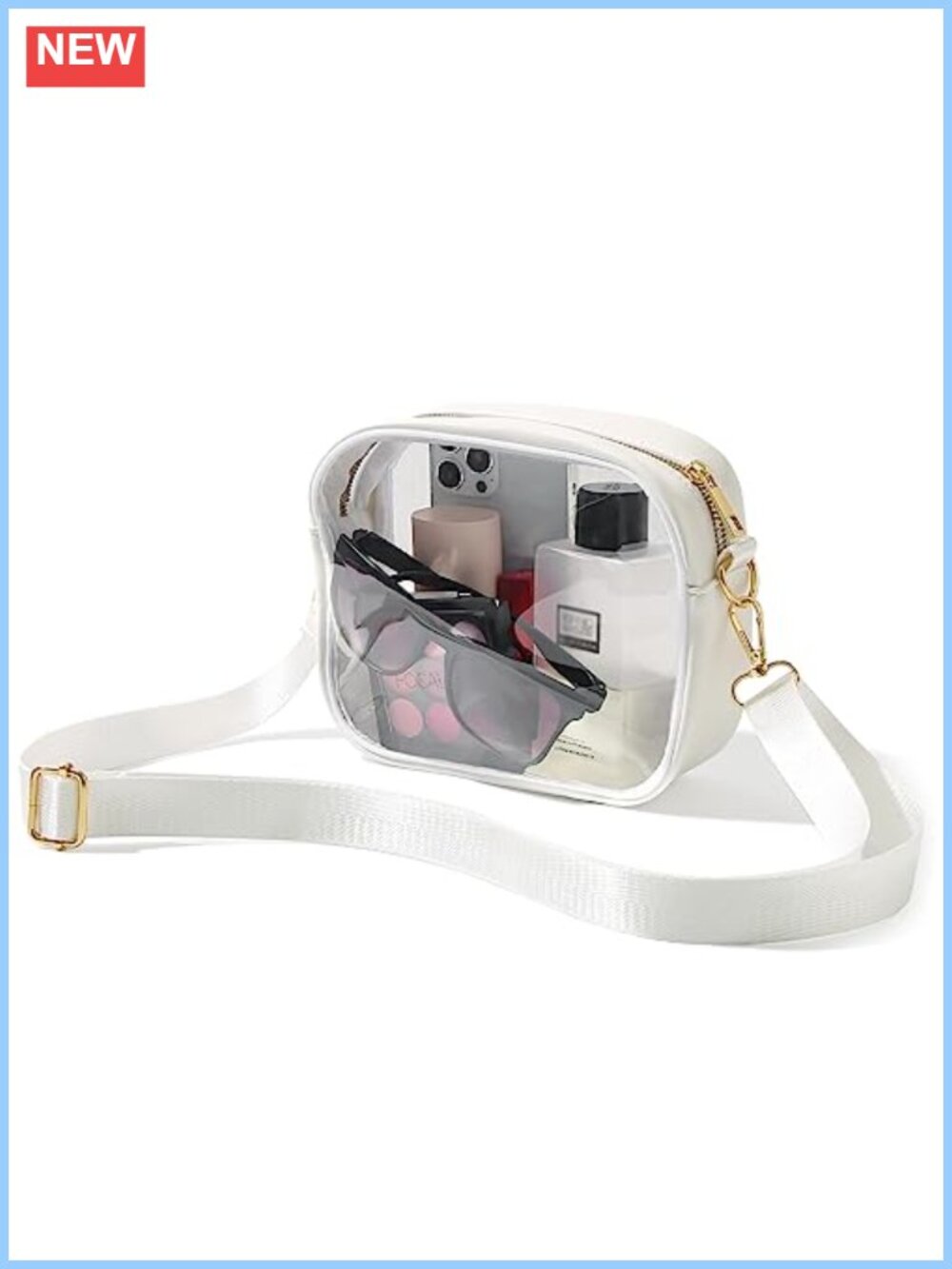 Clear Crossbody Bag Stadium Approved Adjustable Strap Waterproof